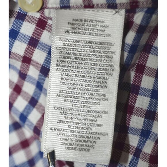 Ralph Lauren Men's Red & Blue Plaid Check Button Front Dress Shirt Size L Cotton - Picture 8 of 9